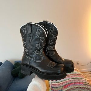 John Fluevog Ankle Cowboy Platform Boot